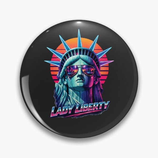 Artikelvorschau, Lady Liberty – Retro-Synthwave der 80er Jahre entworfen und verkauft von DigitalGlade.
