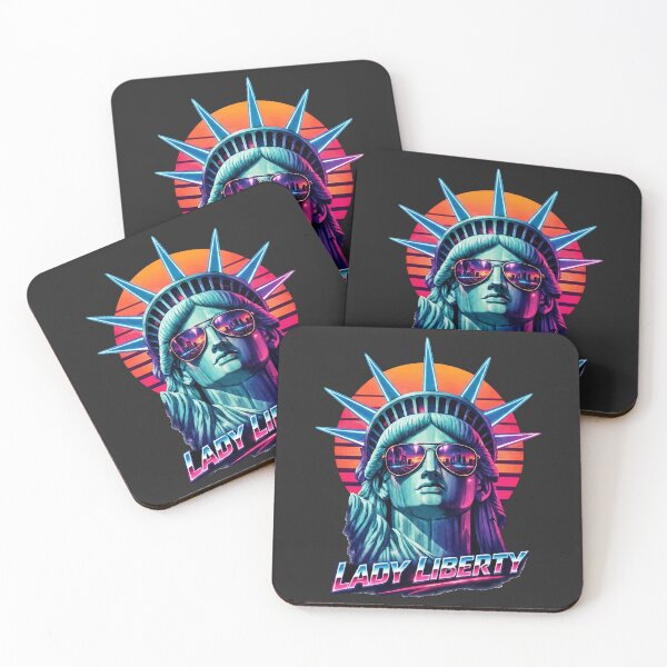 Artikelvorschau, Lady Liberty – Retro-Synthwave der 80er Jahre entworfen und verkauft von DigitalGlade.