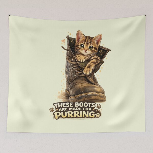 Item preview, Cute kitten in a boot. These Boots are made for Purring. designed and sold by Natart1004.
