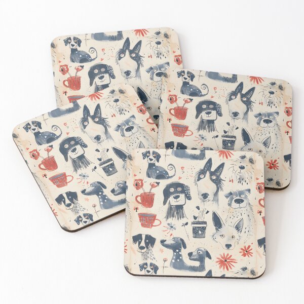 Item preview, Funny Dogs Cute Dog Lover Cartoon Animals Retro Pattern designed and sold by SecretDicer.