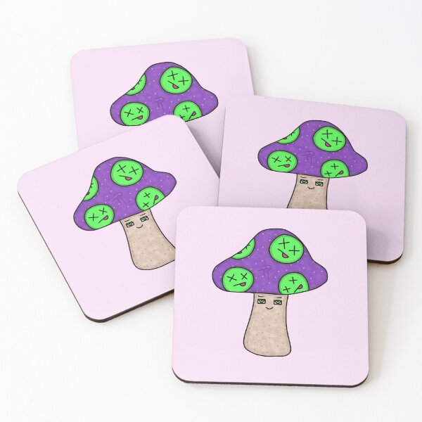 Item preview, Fun Mushroom Purple Green Mushroom with Face designed and sold by lilpoltergeist.