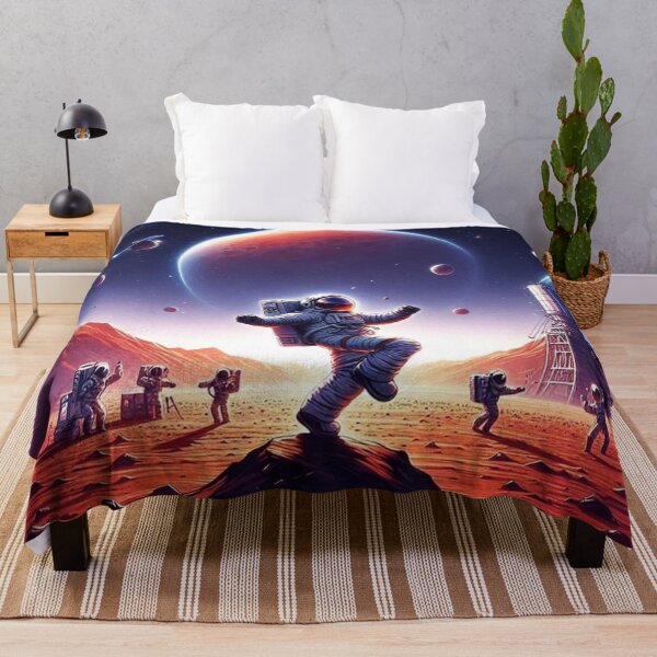 Item preview, Dancing Astronauts on Mars – Cosmic Celebration Scene designed and sold by Dogandesighn.