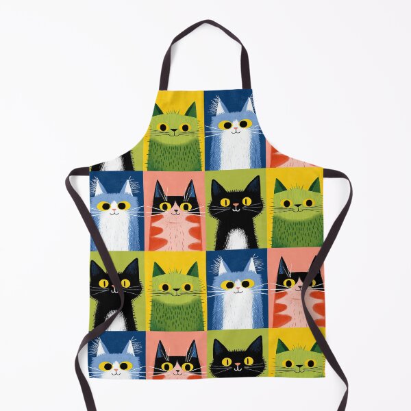 Item preview, Grid of Happy Whiskers designed and sold by Retro Type.
