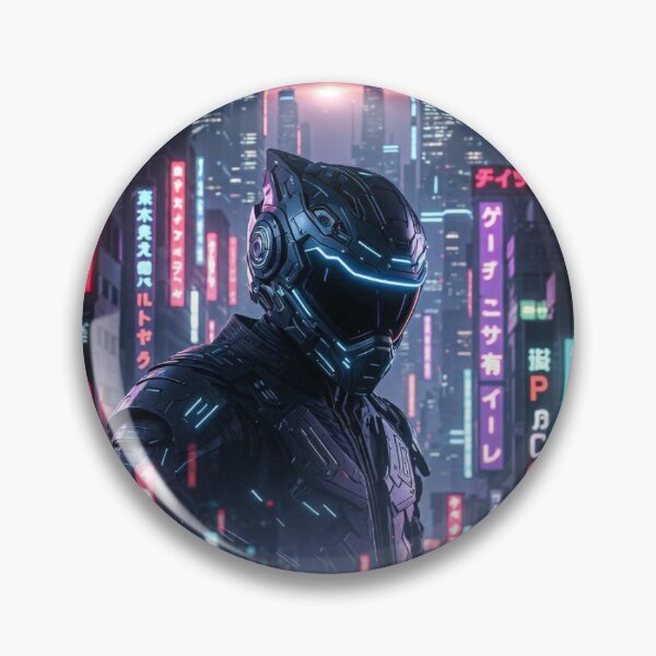 Item preview, Cyberpunk Neon Titan – Futuristic Helmet Warrior in Tokyo Megacity Glow designed and sold by RadaQueen.
