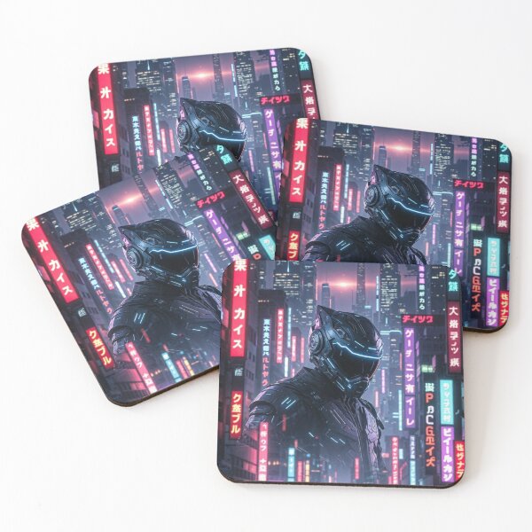 Item preview, Cyberpunk Neon Titan – Futuristic Helmet Warrior in Tokyo Megacity Glow designed and sold by RadaQueen.