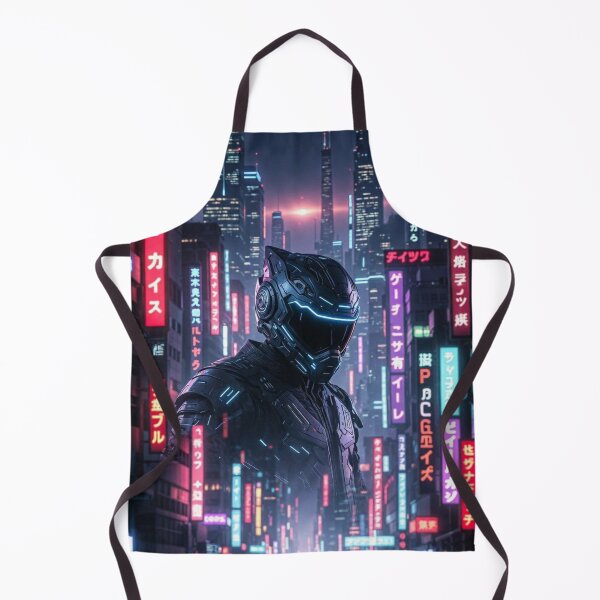 Item preview, Cyberpunk Neon Titan – Futuristic Helmet Warrior in Tokyo Megacity Glow designed and sold by RadaQueen.