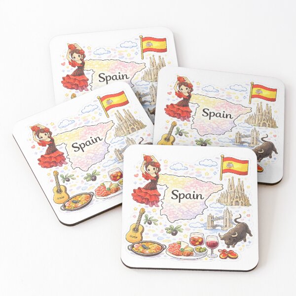 Item preview, Cute Kawaii Spain Map Illustration designed and sold by MIArt Studio.