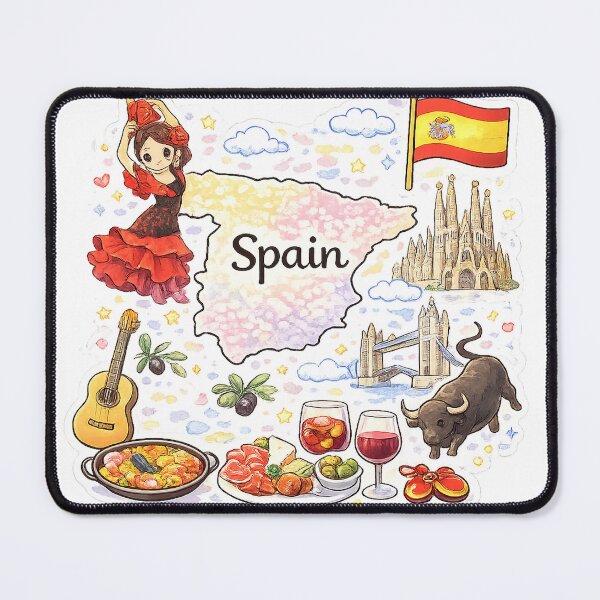 Item preview, Cute Kawaii Spain Map Illustration designed and sold by MIArt Studio.