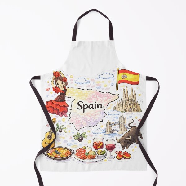 Item preview, Cute Kawaii Spain Map Illustration designed and sold by MIArt Studio.