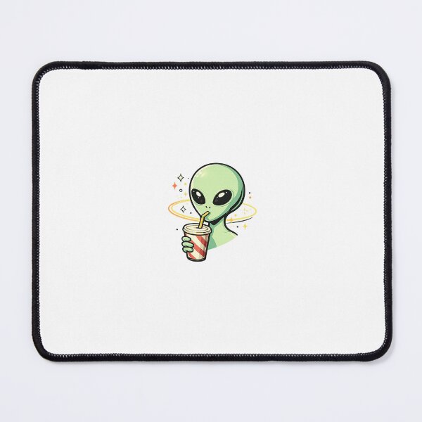 Item preview, Minimal Cute Alien Drinking Soda – Pop Culture Aesthetic Design designed and sold by ssoundofsilence.