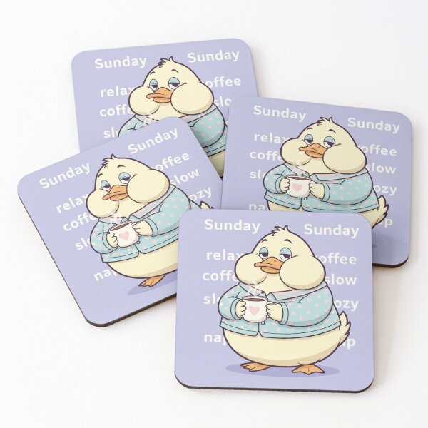 Item preview, Cute Duck Sunday Club - Relax, Coffee, Nap - Sunday Coffee Mood designed and sold by EnlightArt.