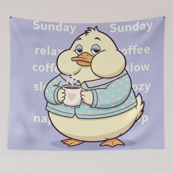 Item preview, Cute Duck Sunday Club - Relax, Coffee, Nap - Sunday Coffee Mood designed and sold by EnlightArt.