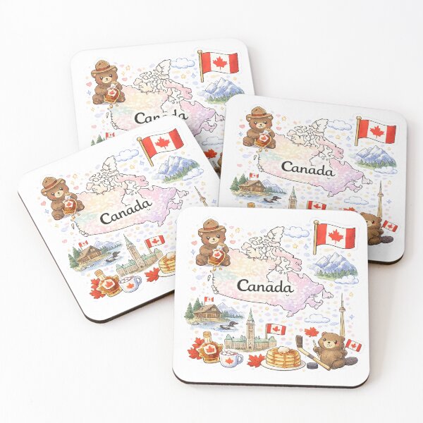 Item preview, Cute Kawaii Canada Map Illustration designed and sold by MIArt Studio.