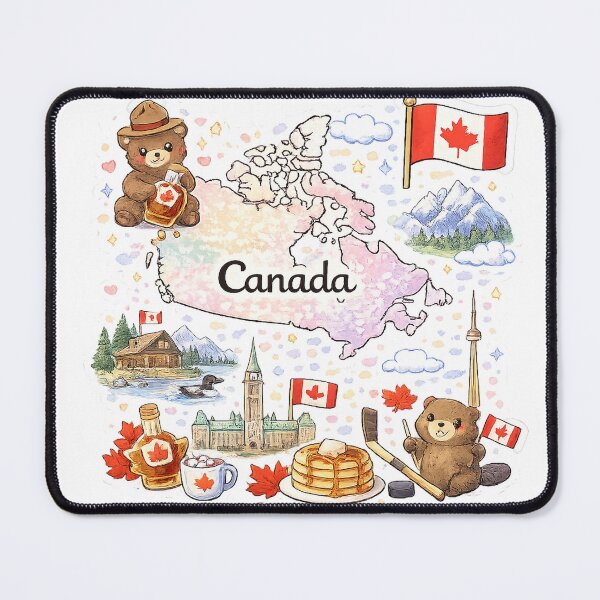Item preview, Cute Kawaii Canada Map Illustration designed and sold by MIArt Studio.