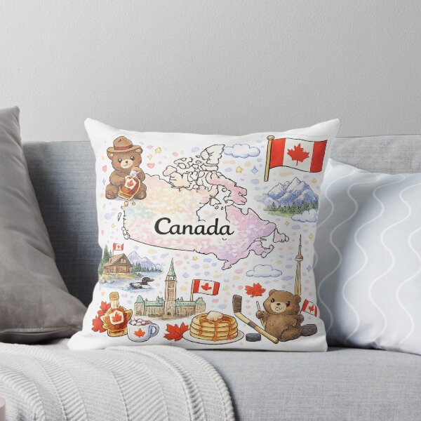 Item preview, Cute Kawaii Canada Map Illustration designed and sold by MIArt Studio.