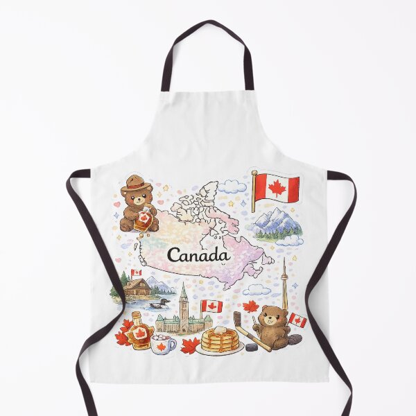 Item preview, Cute Kawaii Canada Map Illustration designed and sold by MIArt Studio.