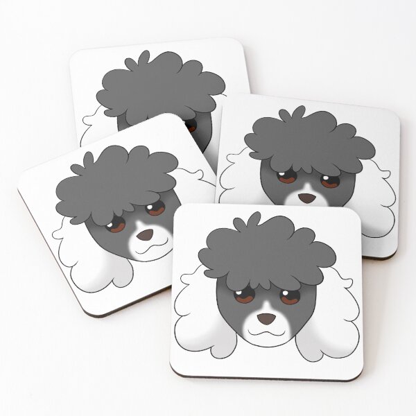 Item preview, Dark Grey Standard Cut Poodle White Snout Ears designed and sold by OliRoseArt.