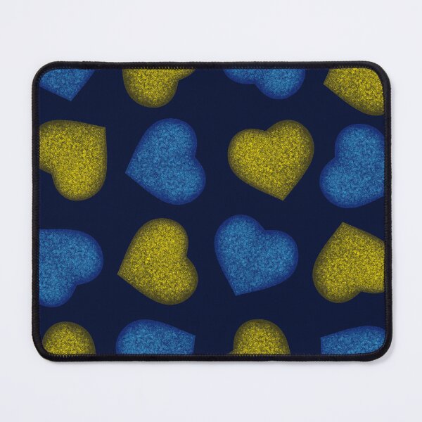Item preview, Pattern of blue and yellow hearts  designed and sold by Cherevan.