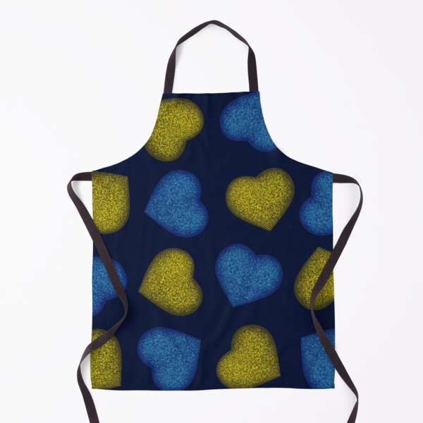 Item preview, Pattern of blue and yellow hearts designed and sold by Cherevan.