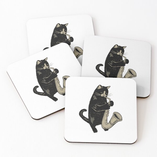 Item preview, Midnight Jazz Vibes Collection - Jazz Cat with Saxophone designed and sold by PhokaPhokich.