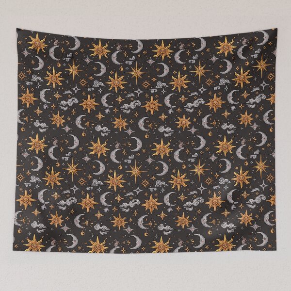 Item preview, So It Goes - Medieval Sun & Moon Pattern | Illuminated Witchy Astrology  designed and sold by keyvei.
