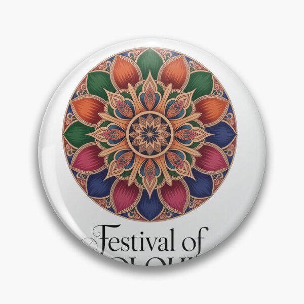 Item preview, Festival of Colours Circular Lotus Mandala Shirt | Holi Indian Rangoli Art Spring Celebration Tee designed and sold by DarylWelsh2024.