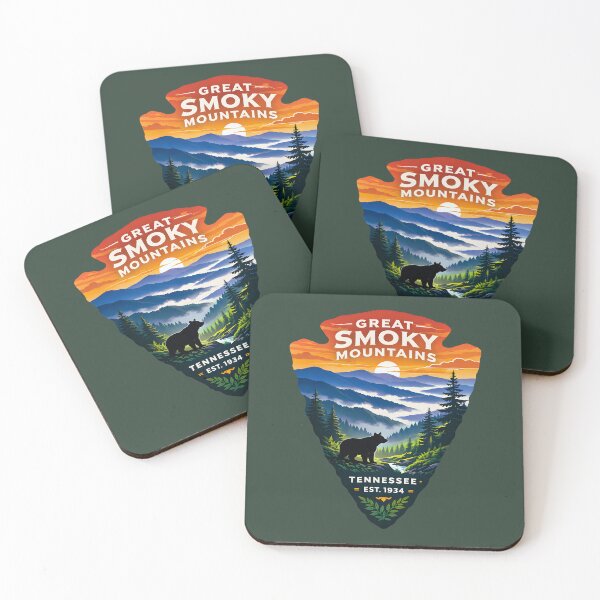 Item preview, Great Smoky Mountains Retro Sunset Bear Scene designed and sold by Pati-Design.
