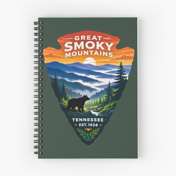 Item preview, Great Smoky Mountains Retro Sunset Bear Scene designed and sold by Pati-Design.