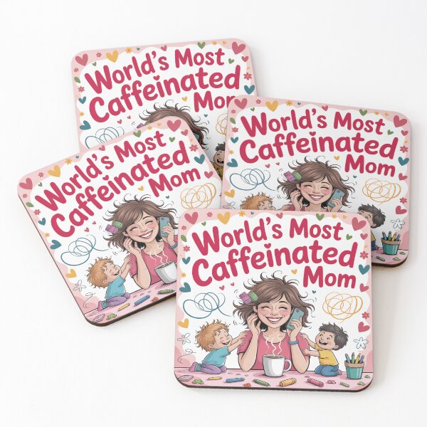 Item preview, World's Most Caffeinated Mom Funny Mother's Day designed and sold by Midnight Veil Designs.