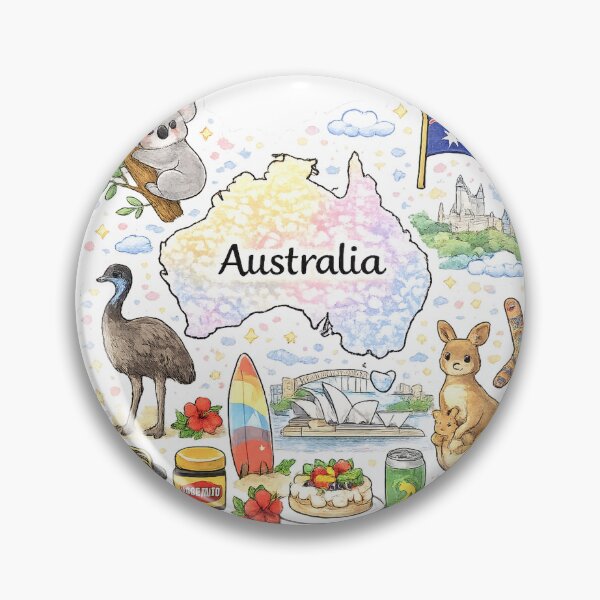 Item preview, Cute Kawaii Australia Map Illustration designed and sold by MIArt Studio.