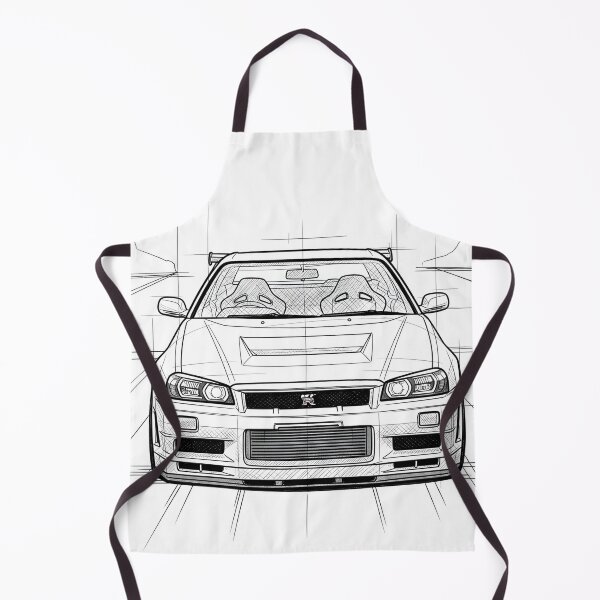Artikelvorschau, Nissan Skyline GT-R R34 Skizzenposter JDM Kunstzeichnung entworfen und verkauft von Motorline44.