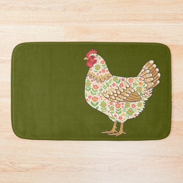 Item preview, Pretty  Hen in Soft Spring Flowers – Scandinavian Folk Art by heidiannemorris © designed and sold by FOLK ART FUSION by heidiannemorris.