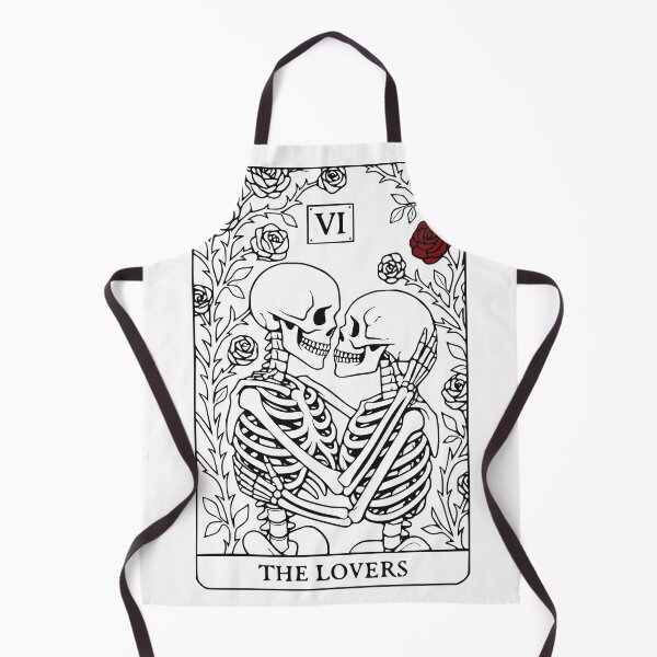 Item preview, The Lovers Tarot Card – Gothic Skeleton Romance with Red Rose designed and sold by picadillyprints.