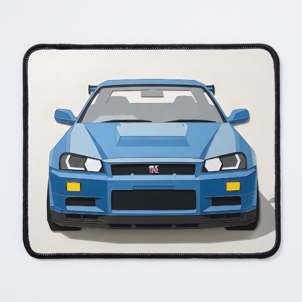 Item preview, Blue Nissan Skyline GT-R R34 Poster designed and sold by Motorline44.
