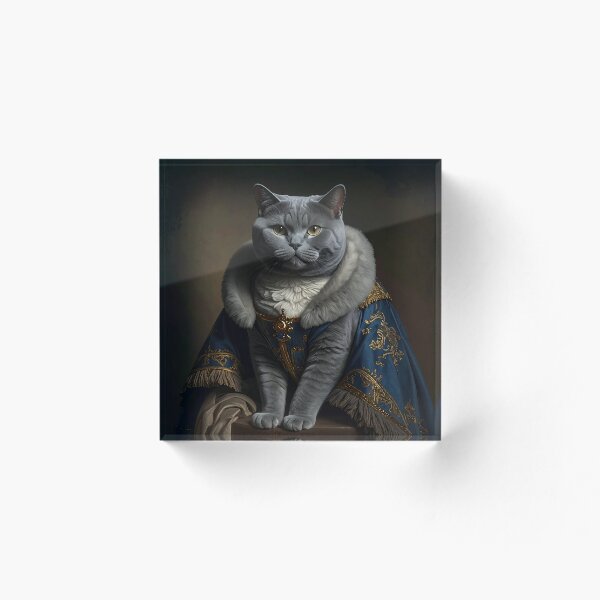 Artikelvorschau, Porträt einer königsgrauen Britisch Kurzhaar-Katze entworfen und verkauft von Rutvain.