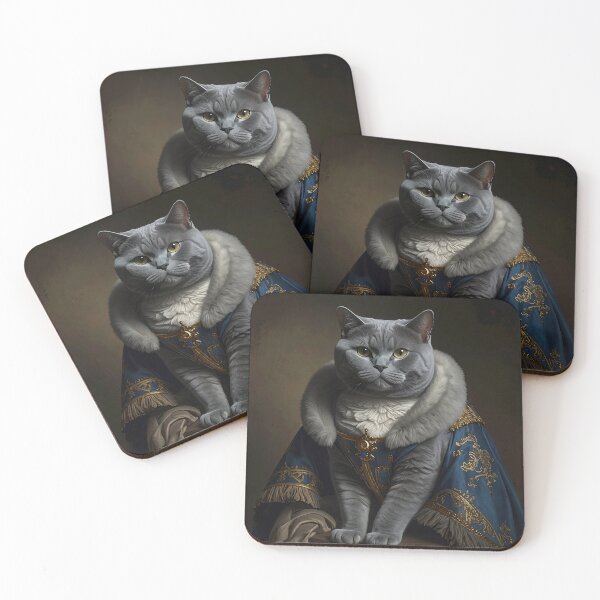 Item preview, Royal Grey British Shorthair Cat Portrait designed and sold by Rutvain.