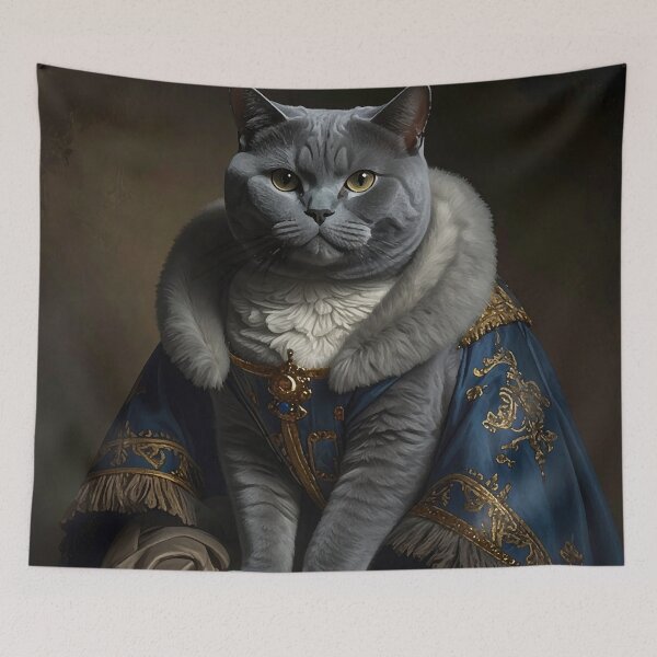 Item preview, Royal Grey British Shorthair Cat Portrait designed and sold by Rutvain.