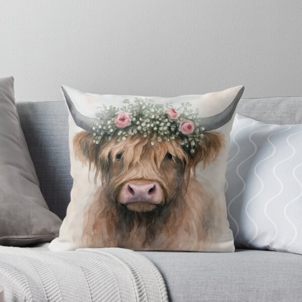 Item preview, Highland Cow with Rose Wedding Crown designed and sold by Maria Dryfhout.