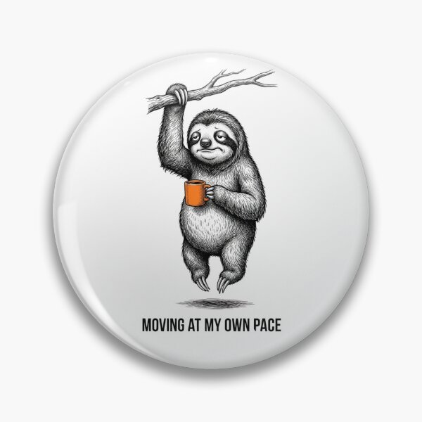 Item preview, Moving at My Own Pace – Funny Sloth Coffee Lover Design designed and sold by Luvahawb.