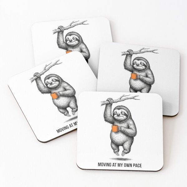 Item preview, Moving at My Own Pace – Funny Sloth Coffee Lover Design designed and sold by Luvahawb.