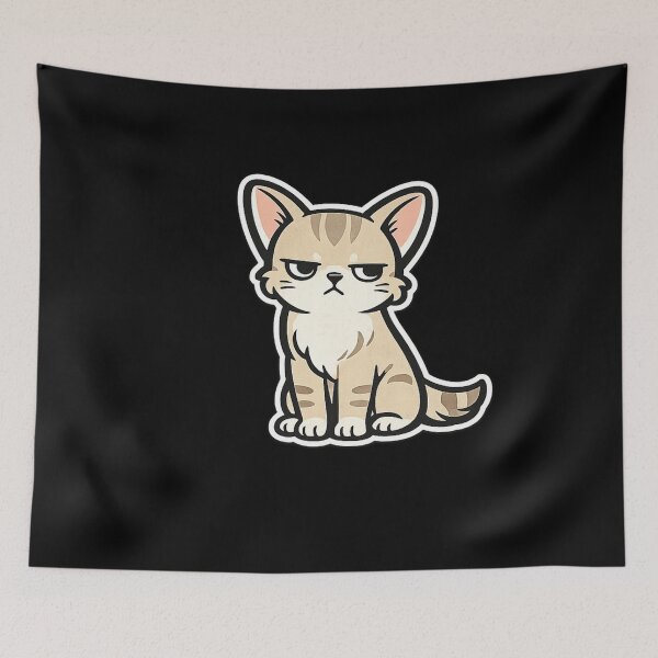 Item preview, Grumpy but Cute – Sassy Cartoon Cat with Attitude designed and sold by AvalonTshirts.