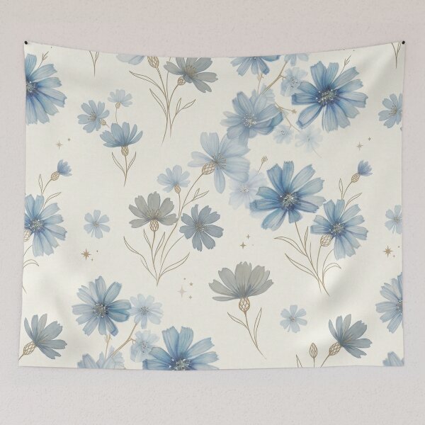 Item preview, Watercolor Blue Floral Seamless Pattern designed and sold by GenX369.