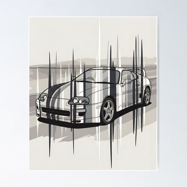 Item preview, Toyota Supra MK4 Poster JDM Wall Art designed and sold by Motorline44.