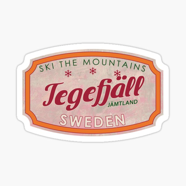 Item preview, Tegefjäll, Sweden, Jämtland, Ski, textured skiing badge designed and sold by Wanderful-roads.