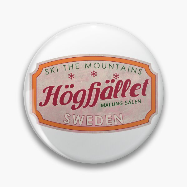 Item preview, Högfjället, Sweden, Malung-Sälen, Ski, textured skiing badge designed and sold by Wanderful-roads.