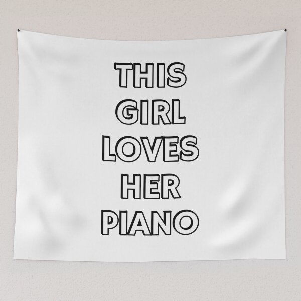 Aperçu de l'œuvre Cette fille aime son piano - Piano Girl - Joueuse de piano créée et vendue par Inspirationmotivation.