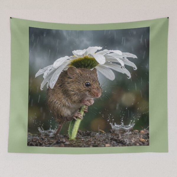 Item preview, Mouse Finds Shelter Under Daisy designed and sold by Tridentulus.