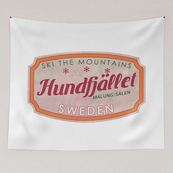 Item preview, Hundfjället, Sweden, Malung-Sälen, Ski, textured skiing badge designed and sold by Wanderful-roads.