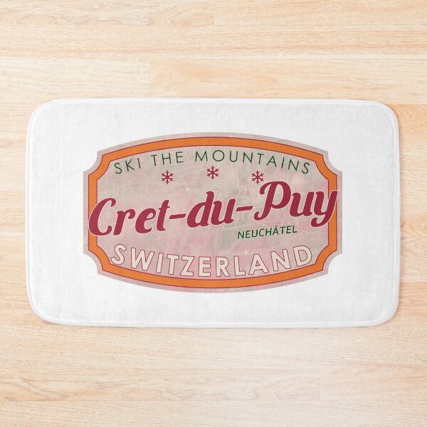 Item preview, Crêt-du-Puy, Switzerland, Neuchâtel, Ski, textured skiing badge designed and sold by Wanderful-roads.