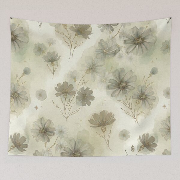 Item preview, Vintage Sage Green Floral Seamless Pattern designed and sold by GenX369.